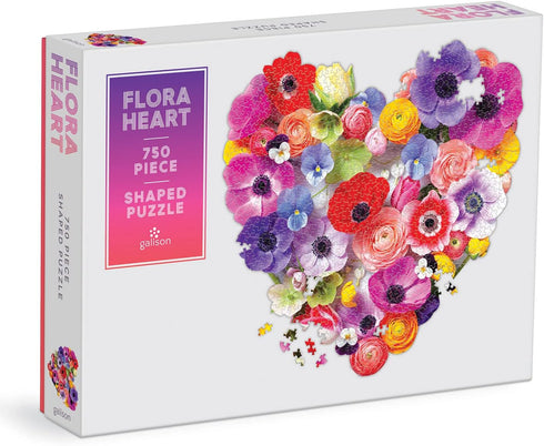 FLORA HEART 750 PIECE SHAPED JIGSAW PUZZLE - REAM. JULIE SEABROOK