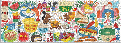 PICNIC PARTY 1000 PIECE PANORAMIC JIGSAW PUZZLE - MCNULTY. LOO