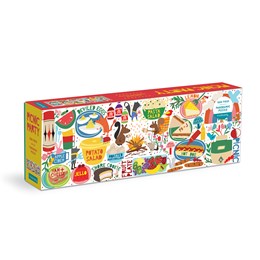 PICNIC PARTY 1000 PIECE PANORAMIC JIGSAW PUZZLE - MCNULTY. LOO