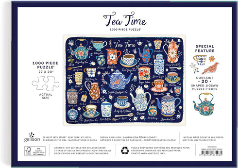 TEA TIME 1000 PIECE JIGSAW PUZZLE WITH SHAPED PIECES - DE CARVAHLO. CHRISTINE