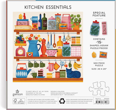 KITCHEN ESSENTIALS 500 PIECE JIGSAW PUZZLE WITH SHAPED PIECES - MUTI. MUTI