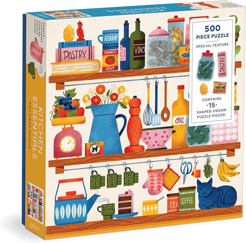 KITCHEN ESSENTIALS 500 PIECE JIGSAW PUZZLE WITH SHAPED PIECES - MUTI. MUTI