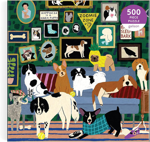 LOUNGE DOGS 500 PIECE JIGSAW PUZZLE - GALISON; BENTLEY. ANNE
