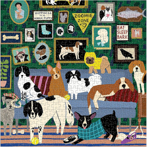 LOUNGE DOGS 500 PIECE JIGSAW PUZZLE - GALISON; BENTLEY. ANNE