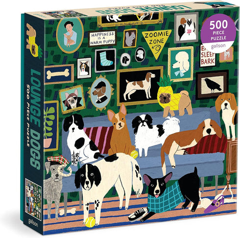 LOUNGE DOGS 500 PIECE JIGSAW PUZZLE - GALISON; BENTLEY. ANNE