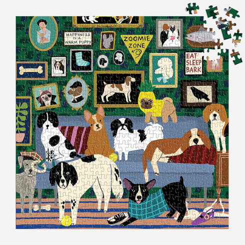 LOUNGE DOGS 500 PIECE JIGSAW PUZZLE - GALISON; BENTLEY. ANNE