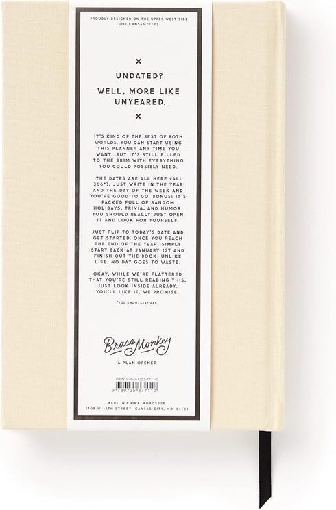 BIG PLANS UNDATED STANDARD PLANNER - BRASS MONKEY; GALISON