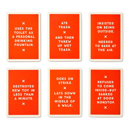 BECAUSE THIS DOG IS EMBARRASSIG - PET SHAME/PRAISE DECK - BRASS MONEKY; GALISON