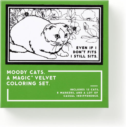 MOODY CATS VELVET COLORING SET - BRASS MONKEY
