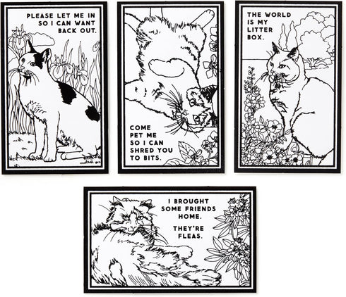 MOODY CATS VELVET COLORING SET - BRASS MONKEY