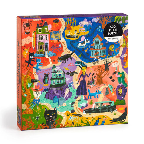 WELCOME TO SPOOKY TOWN 500 PIECE FAMILY JIGSAW PUZZLE - BIRDSONG. STEPHANIE