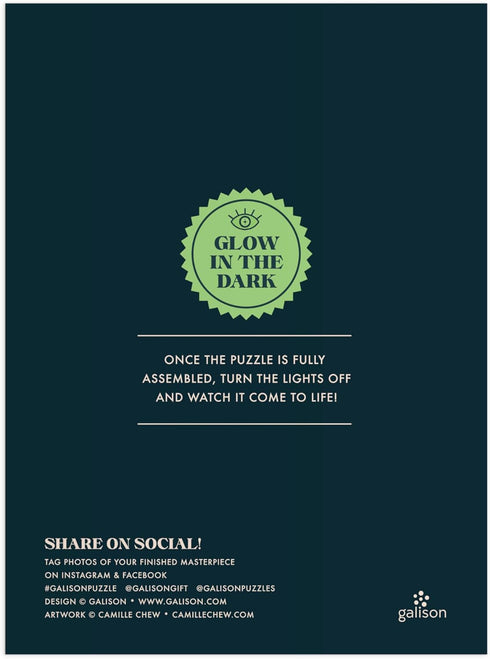 OCCULT AND CURIOUS 1000 PIECE GLOW IN THE DARK JIGSAW PUZZLE - CHEW. CAMILLE