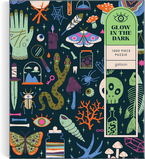 OCCULT AND CURIOUS 1000 PIECE GLOW IN THE DARK JIGSAW PUZZLE - CHEW. CAMILLE