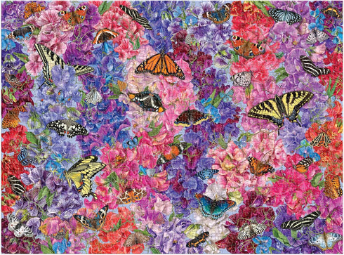 BUTTERFLIES IN THE SWEATPEAS 1000 PIECE JIGSAW PUZZLE - LITTEN. TROY
