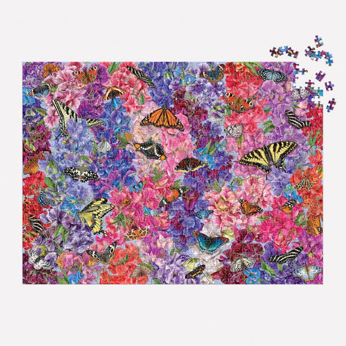 BUTTERFLIES IN THE SWEATPEAS 1000 PIECE JIGSAW PUZZLE - LITTEN. TROY