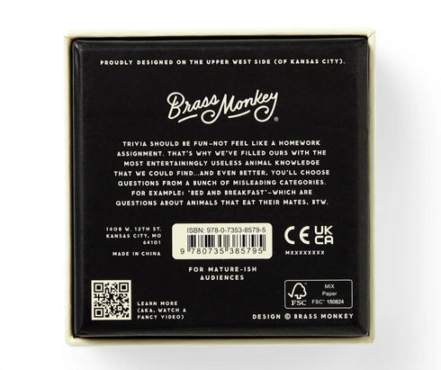 USELESS ANIMAL TRIVIA - BRASS MONKEY