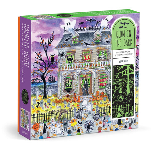 HAUNTED HOUSE 500 PIECE GLOW IN THE DARK JIGSAW PUZZLE - STORRINGS. MICHAEL