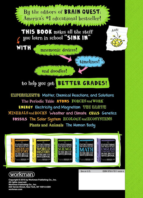 EVERYTHING YOU NEED TO ACE SCIENCE IN ONE BIG FAT NOTEBOOK - WORKMAN PUBLISHING