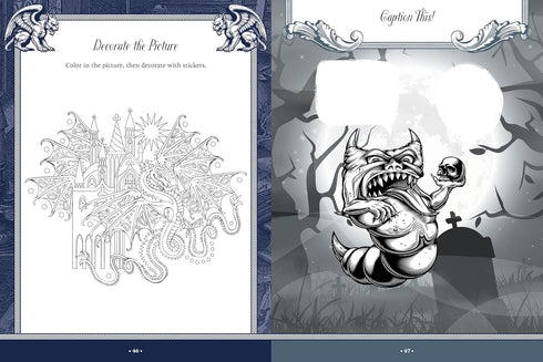 MONSTERS, MAYHEM, AND MYTHS STICKER, COLOR & ACTIVITY BOOK - CHARTWELL BOOKS