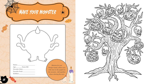 SCARY SPOOKY CREEPY CUTE STICKER COLOR & ACTIVITY BOOK - CHARTWELL BOOKS