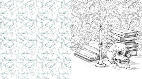 AVAILABLE 10/07 - DARK ACADEMIA COLORING BOOK - EDITORS OF CHARTWELL BOOKS