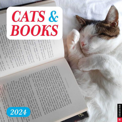 CATS & BOOKS 2024 WALL CALENDAR - UNIVERSE PUBLISHING