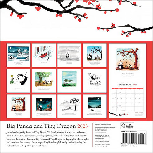 BIG PANDA AND TINY DRAGON 2025 WALL CALENDAR
