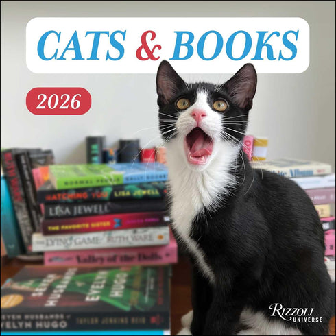 CATS AND BOOKS 2026 WALL CALENDAR