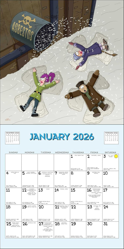 Futurama 2026 Wall Calendar