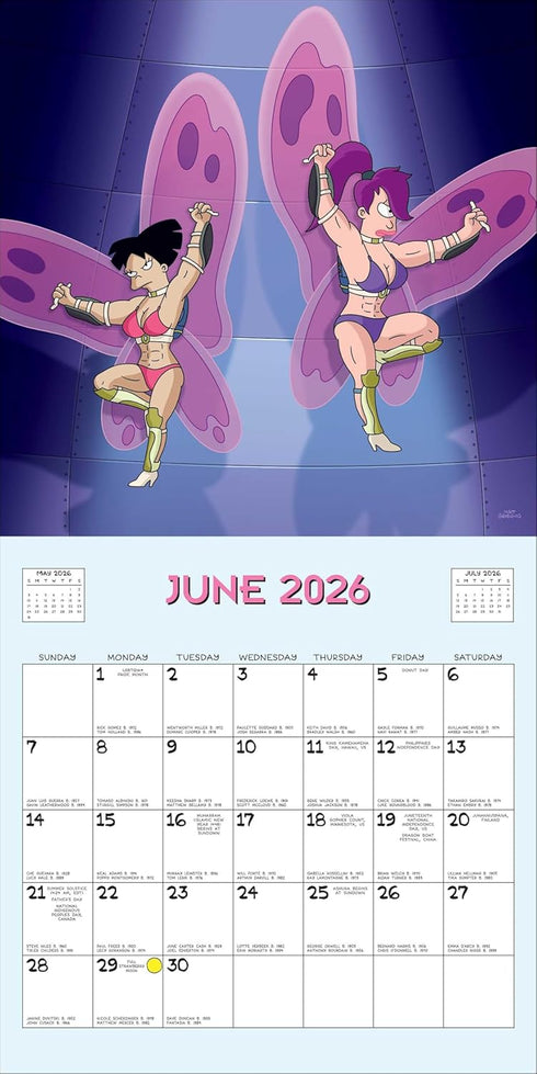 Futurama 2026 Wall Calendar