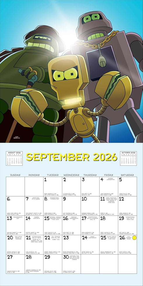 Futurama 2026 Wall Calendar