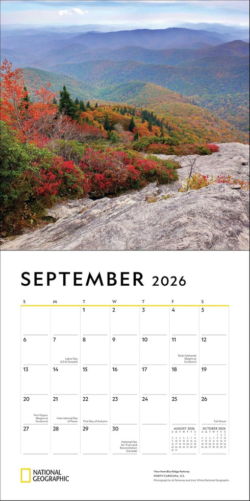 NATIONAL GEOGRAPHIC: AMERICAN LANDSCAPES 2026 WALL CALENDAR