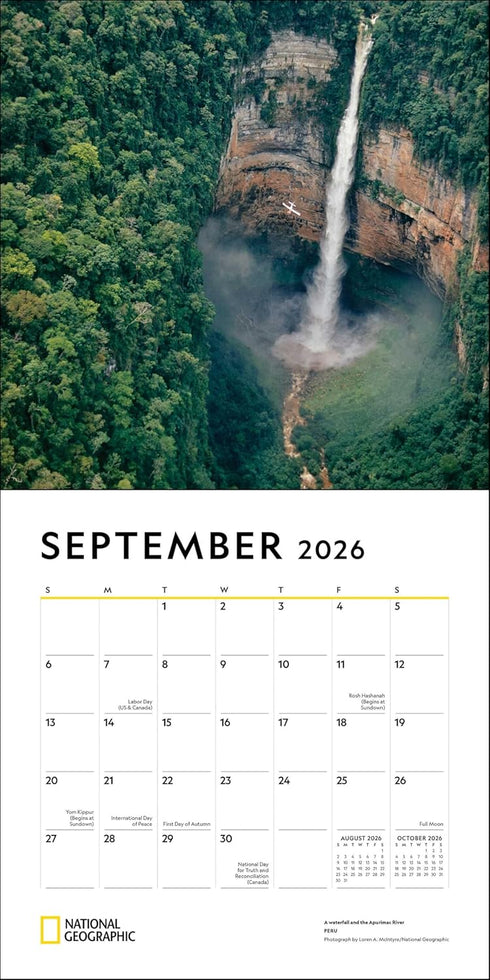 NATIONAL GEOGRAPHIC: MOST BEAUTIFUL PLACES 2026 WALL CALENDAR
