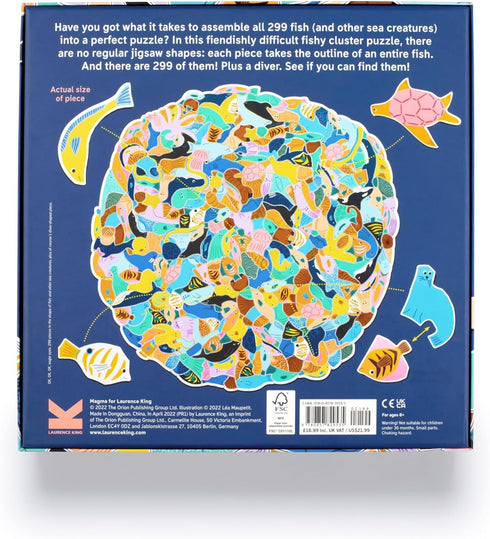 FISH (AND A DIVER) 300 PIECE CLUSTER JIGSAW PUZZLE - MAUPETIT. LEA