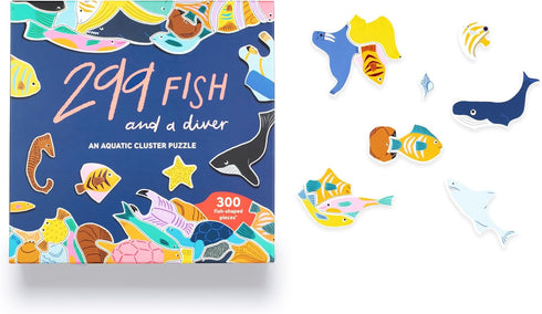 FISH (AND A DIVER) 300 PIECE CLUSTER JIGSAW PUZZLE - MAUPETIT. LEA