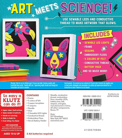 KLUTZ SEW YOUR OWN LIGHT-UP CIRCUIT ART - KLUTZ