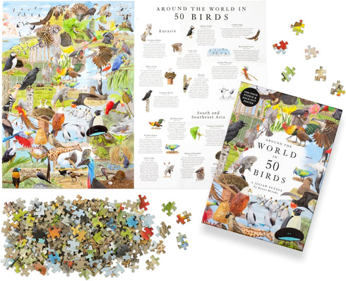 AROUND THE WORLD IN 50 BIRDS 1000 PIECE JIGSAW PUZZLE - MIYAKE. RYUTO; UNWIN. MI