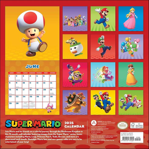 Super Mario 2025 Wall Calendar
