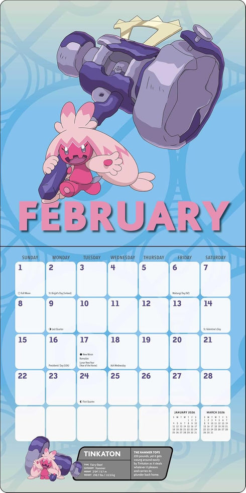 POKÉMON 2026 WALL CALENDAR