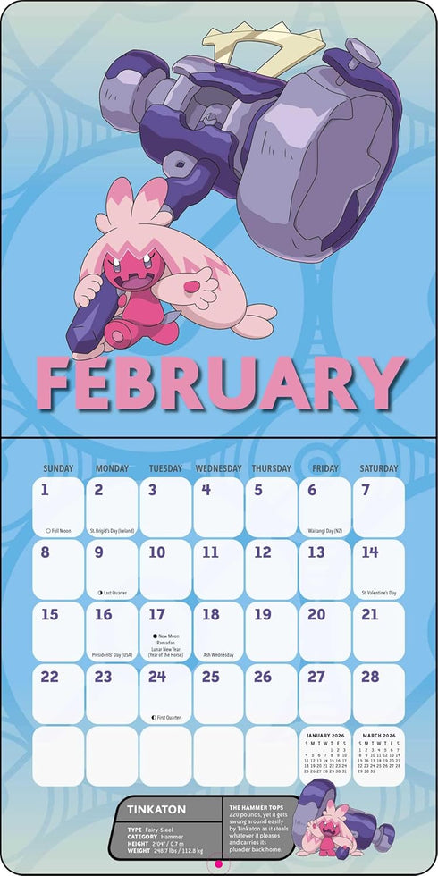 POKÉMON 2026 MINI WALL CALENDAR