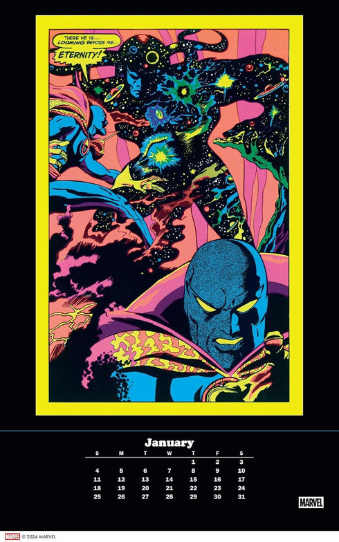 MARVEL CLASSIC BLACK LIGHT 2026 POSTER CALENDAR WITH 12 FRAMEABLE PRINTS