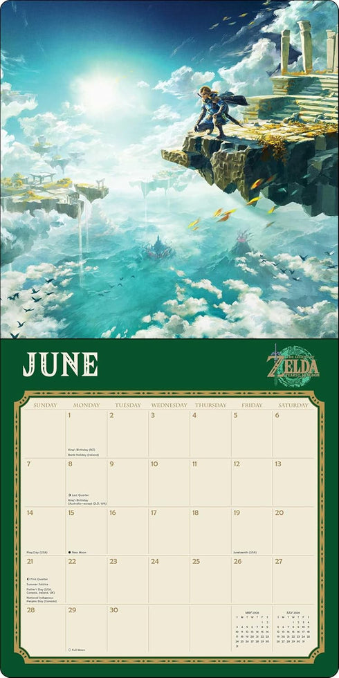 LEGEND OF ZELDA 2026 WALL CALENDAR