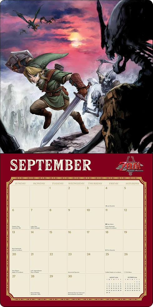 LEGEND OF ZELDA 2026 WALL CALENDAR