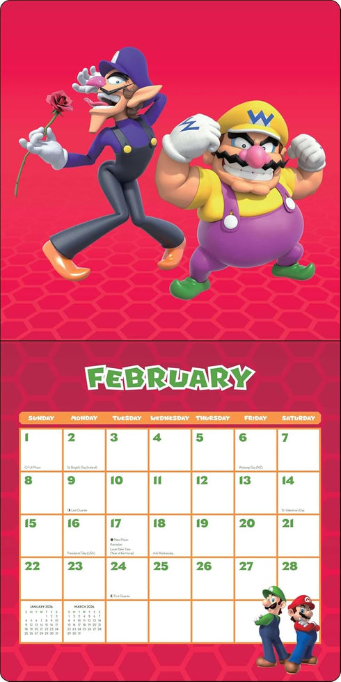 SUPER MARIO 2026 WALL CALENDAR