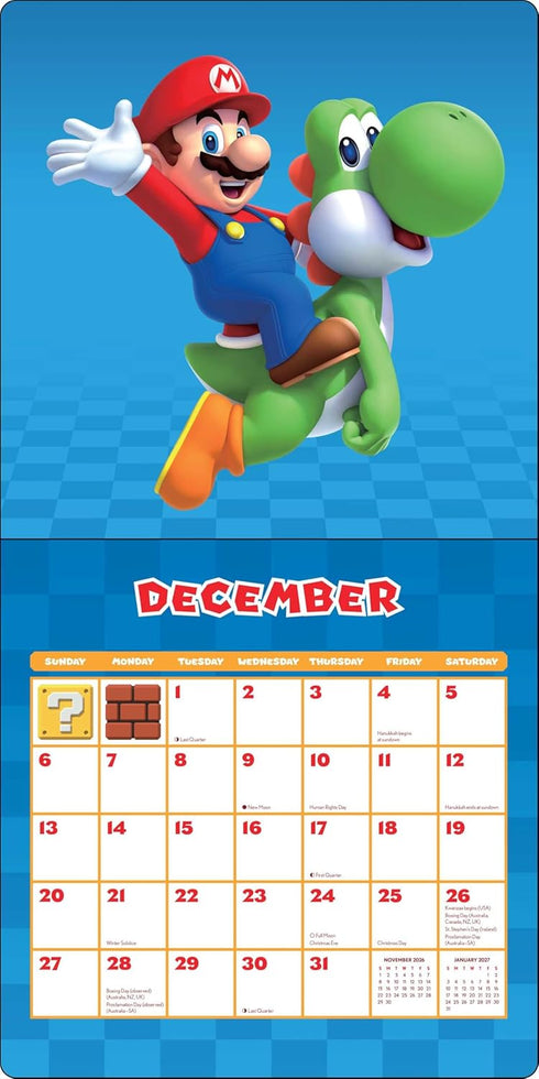 SUPER MARIO 2026 WALL CALENDAR