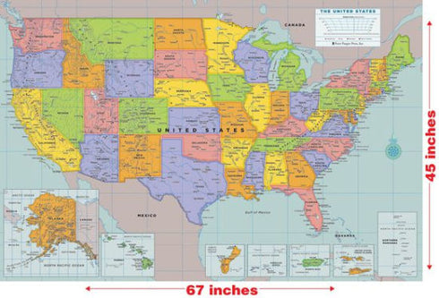 USA LAMINATED MAP - LINDROTH. DAVID