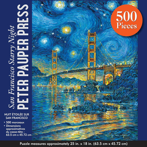 SAN FRANCISCO STARRY NIGHT 500 PIECE JIGSAW PUZZLE - PETER PAUPER PRESS