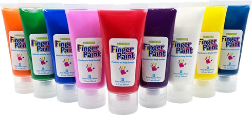 FINGER PAINT SET 9 BRIGHT COLORS