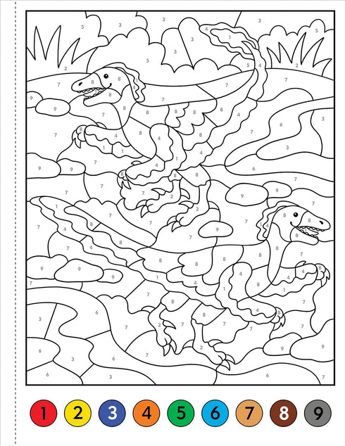DINOSAURS COLOR-BY-NUMBER! - PETER PAUPER PRESS