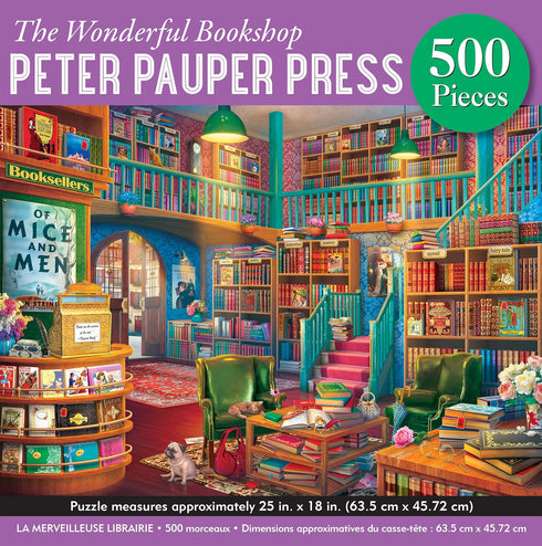 THE WONDERFUL BOOKSHOP 500 PIECE PUZZLE - PETER PAUPER PRESS